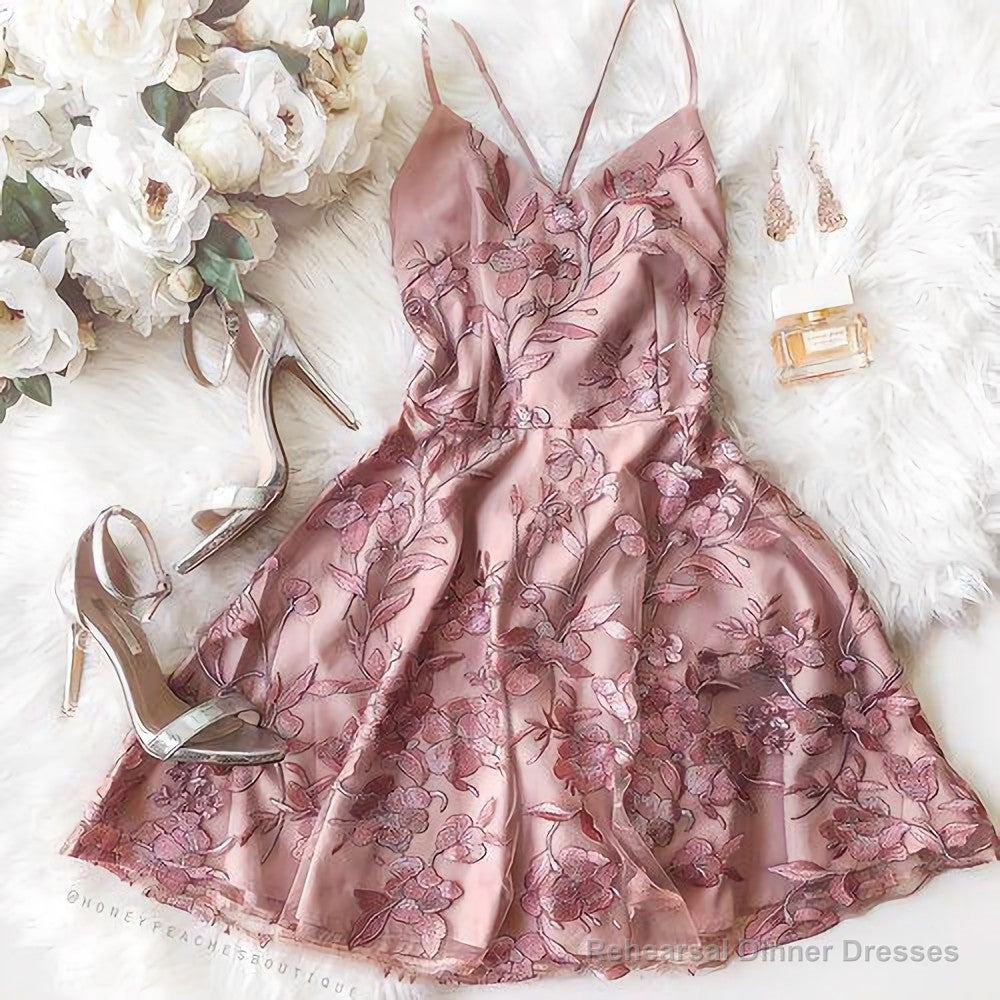 Homecoming Dresses, A Line Pink Short Dress Main image