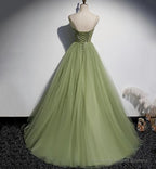 Green Tulle Long Sweet 16 Prom Dress Formal Dress, Evening Gown