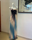 Dreamy Gradient Mermaid Halter Neck Beaded Chiffon Long Classy Prom Dress