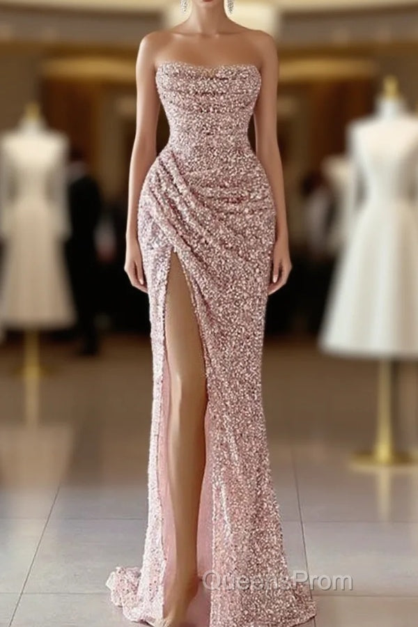 Dusty Pink Square Neck Sleeveless Mermaid Evening Prom Dress Main image