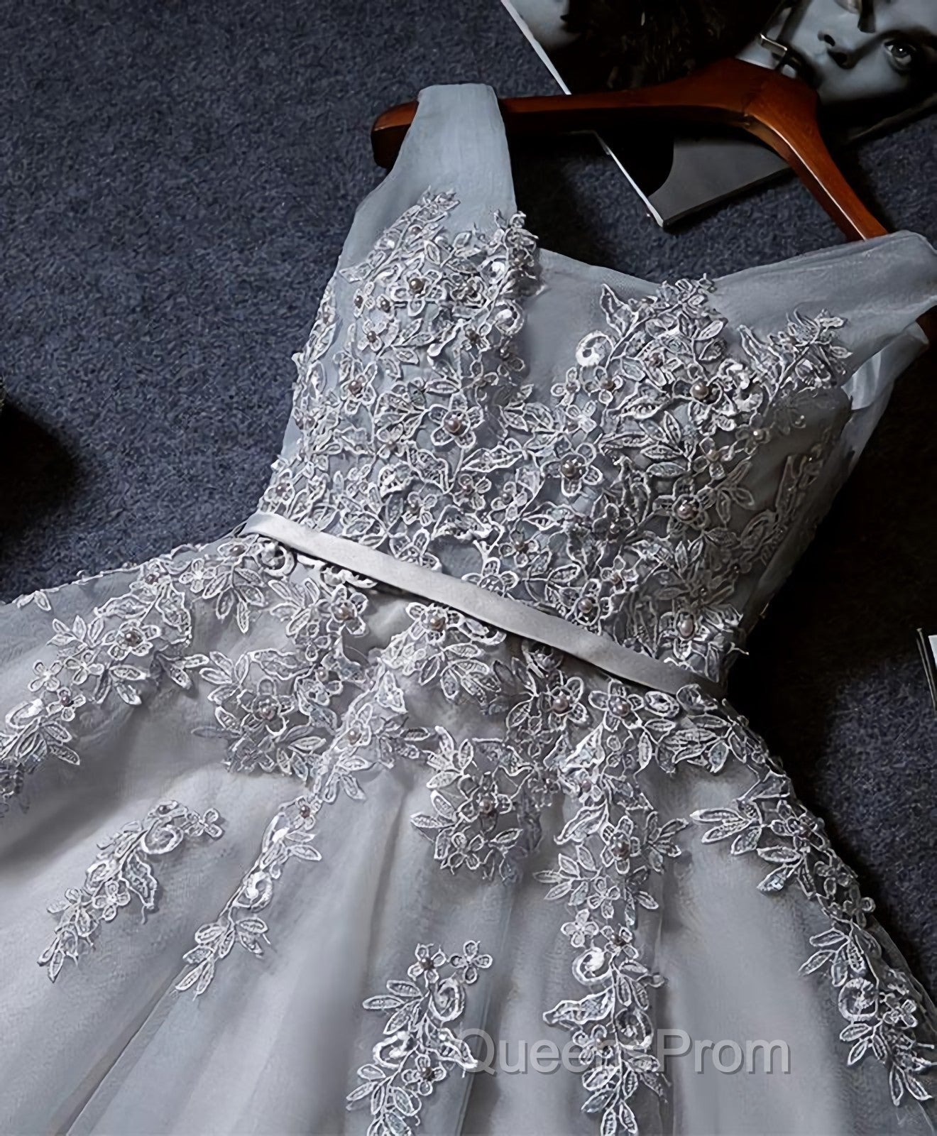 Cute A Line Tulle Lace Short Evening Prom Dress, Homecoming Dress