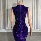 Sequined Sleeveless Mermaid Evening Prom Dress with Beadings