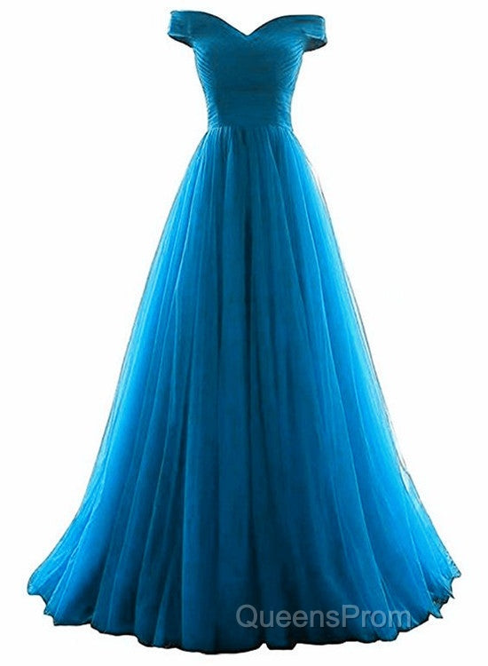 Tulle Off Shoulder Floor Length Party Dress, Long Evening Prom Dress, Evening Prom Dress Secondary image