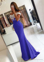 Elastic Satin Prom Dresses Trumpet/Mermaid V-Neck Sweep Train With Lace