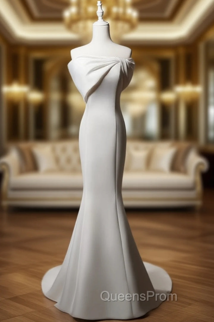 Elegance White Mermaid Off the Shoulder Wedding Dress Main image