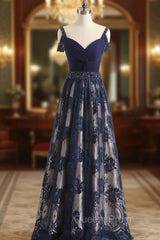 Elegant A-line Long Evening Dress Beads Sash Straps Zipper Back Evening Prom Celebrity Dress