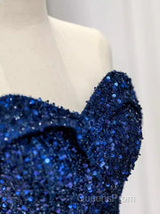 Elegant A Line Off The Shoulder Royal Blue Evening Prom Dress Formal Evening Dress