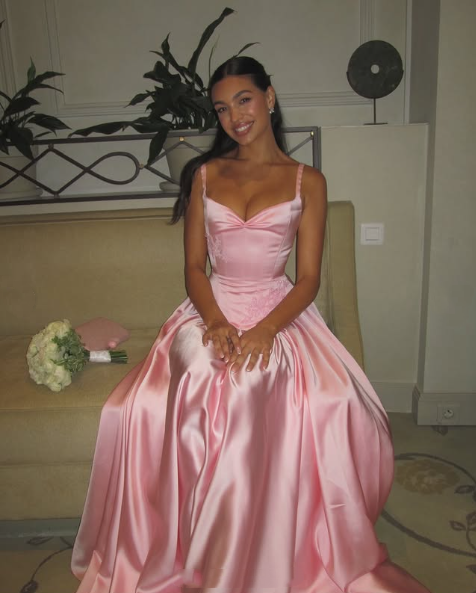 Elegant A Line Spaghetti Straps Floor-Length Satin Long Pink Classy Evening Dress Classy Prom Dress Secondary image