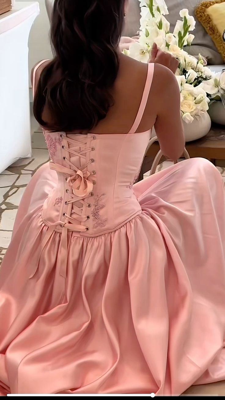 Elegant A Line Straps Pink Satin Long Length Classy Prom Dress Birthday Outfits