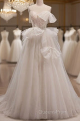 Elegant And Noble Ivory Sleeveless Off Shoulder Beaded Bow Evening Dress Ivory Thin Shoulder Strap Off Back Strap Evening Prom Dress