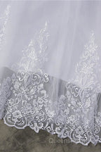 Elegant Appliques Lace Tulle A-line Wedding Dress
