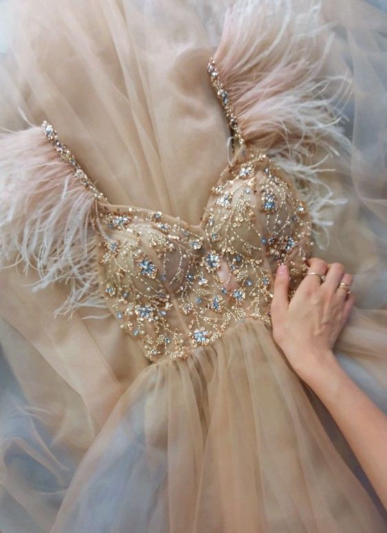 Champagne Gold Gorgeous Elegant Sparkling Exquisite Beaded Long Elegant Tulle Classy Prom Dress Classy Evening Gown Party Dress Main image