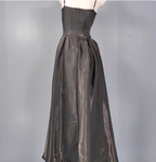 Elegant Black A-Line Spaghetti Strap Satin Long Classy Prom Dress