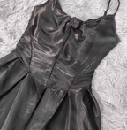 Elegant Black A-Line Spaghetti Strap Satin Long Classy Prom Dress
