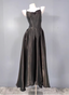 Elegant Black A-Line Spaghetti Strap Satin Long Classy Prom Dress