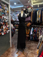 Elegant Black Mermaid Halter Neck Chiffon Long Classy Prom Dress