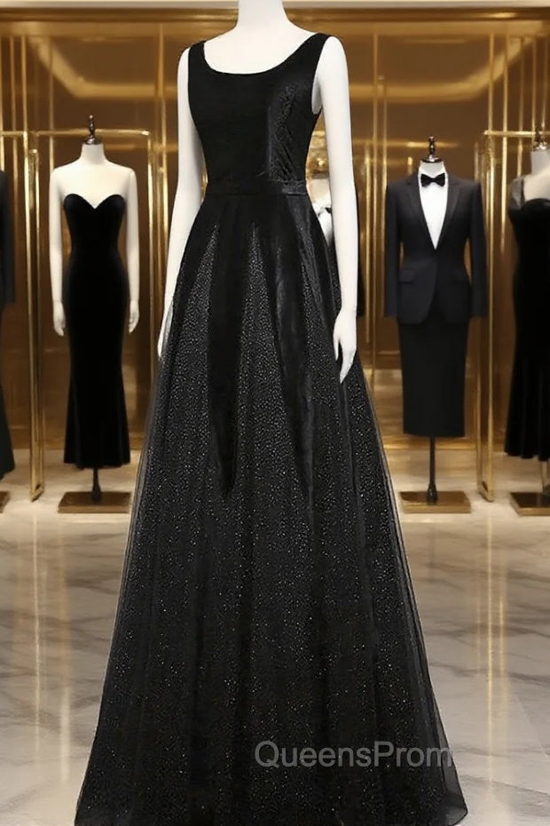 Elegant Black Velvet Cap Sleeves Evening Dress, Black Evening Prom Dress Secondary image