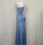 Elegant Blue Mermaid One-Shoulder Sequin Beaded Long Classy Prom Dress
