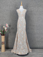 Elegant Blush Pink Lace Gradient Spaghetti Strap V-Neck Train Classy Prom Dress