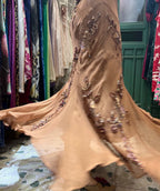 Elegant Brown And Gold Mermaid Halter-Neck Embroidered Beaded Chiffon Long Classy Prom Dress