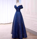 Elegant Burgundy Off-The-Shoulder A-Line Satin Tulle Long Classy Prom Dress