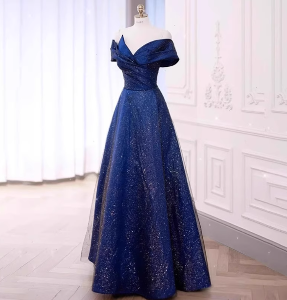 Elegant Burgundy Off-The-Shoulder A-Line Satin Tulle Long Classy Prom Dress