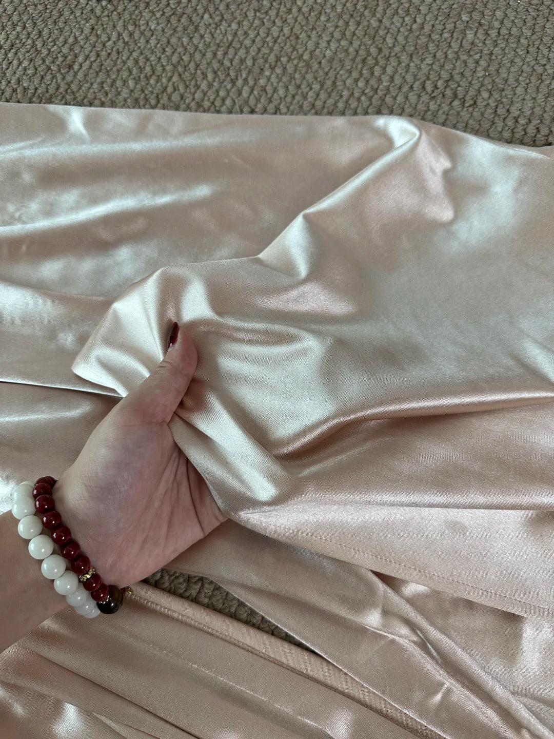 Elegant Champagne Mermaid Trailing Strapless Satin Long Classy Prom Dress