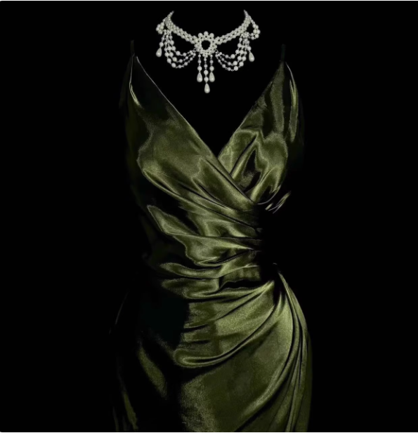 Elegant Dark Green Spaghetti Strap V-Neck Ruched Satin Long Classy Prom Dress