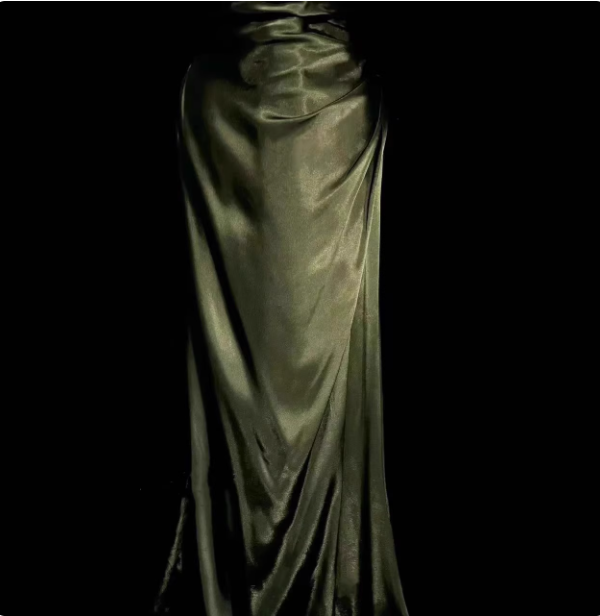 Elegant Dark Green Spaghetti Strap V-Neck Ruched Satin Long Classy Prom Dress