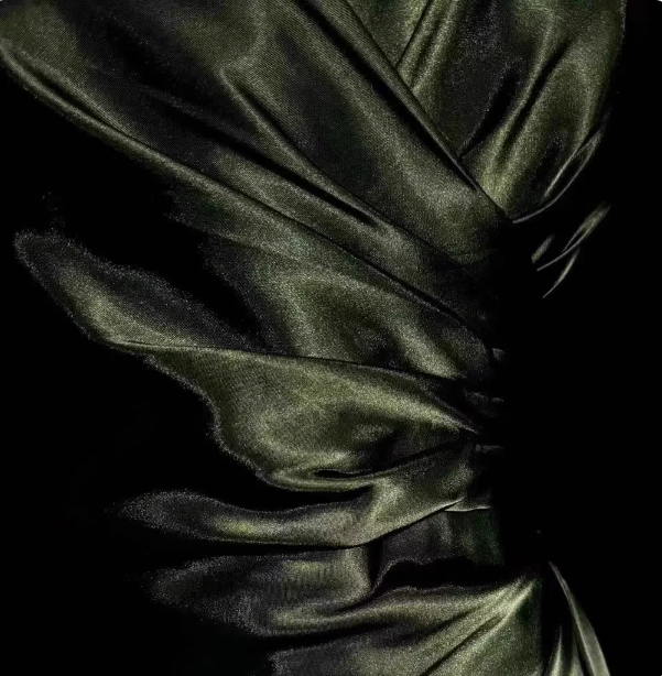 Elegant Dark Green Spaghetti Strap V-Neck Ruched Satin Long Classy Prom Dress