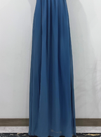 Elegant Dusty Blue One-Shoulder Chiffon Classy Prom Dress Bridesmaid Dress