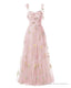 Elegant Embroidery Pink Prom Dresses Sweetheart Spaghetti Straps A Line Party Dress Long Simple Formal Dress