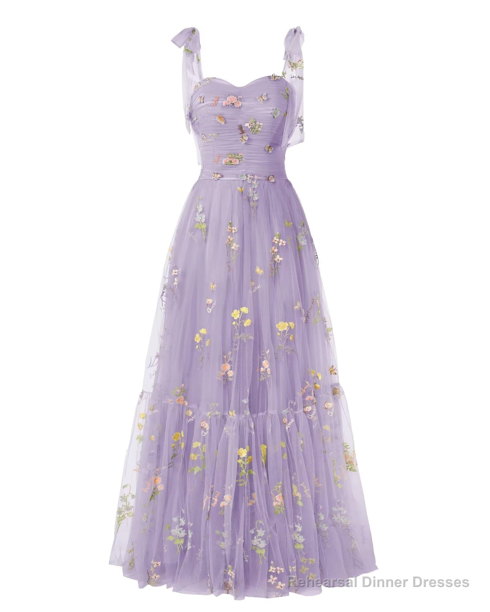 Elegant Embroidery Purple Prom Dresses Sweetheart Spaghetti Straps A Line Party Dress Long Simple Formal Dress Secondary image