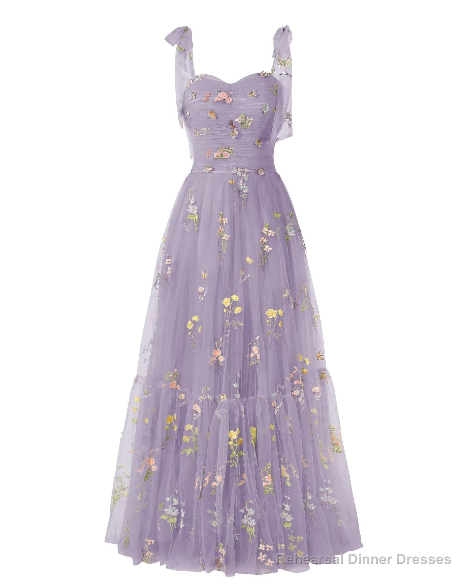 Elegant Embroidery Purple Violet Prom Dresses Sweetheart Spaghetti Straps A Line Party Dress Long Simple Formal Dress Secondary image