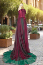 Elegant Green Off The Shoulder Tulle Evening Prom Dress Vintage Evening Prom Gowns
