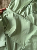 Elegant Green Slim Fit Halter Backless Ruffle Satin Classy Prom Dress