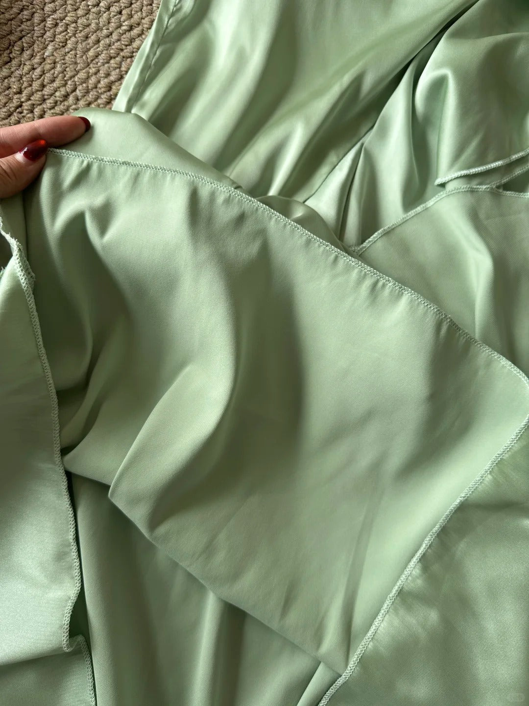 Elegant Green Slim Fit Halter Backless Ruffle Satin Classy Prom Dress