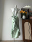 Elegant Green Slim Fit Halter Backless Ruffle Satin Classy Prom Dress
