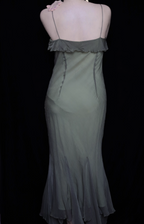 Elegant Green Spaghetti Strap Mermaid Ruffle Sequin Chiffon Long Classy Prom Dress
