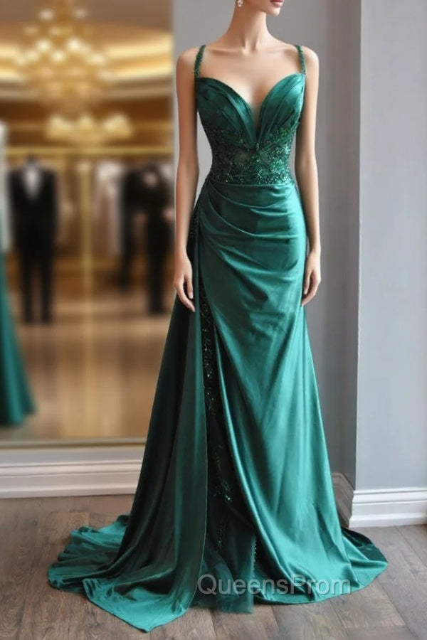 Elegant Green Sweetheart Neck Mermaid Long Evening Prom Dress Gorgeous Evening Dress Main image