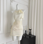 Elegant Halter Neck Strapless Satin Hip-Hugging Birthday Skirt Homecoming Dress