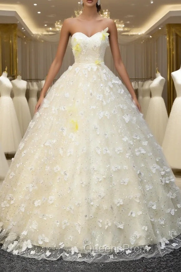 Elegant Halter Neckline Tulle Floor Length Evening Prom Dress, Yellow A-Line Evening Dress Main image