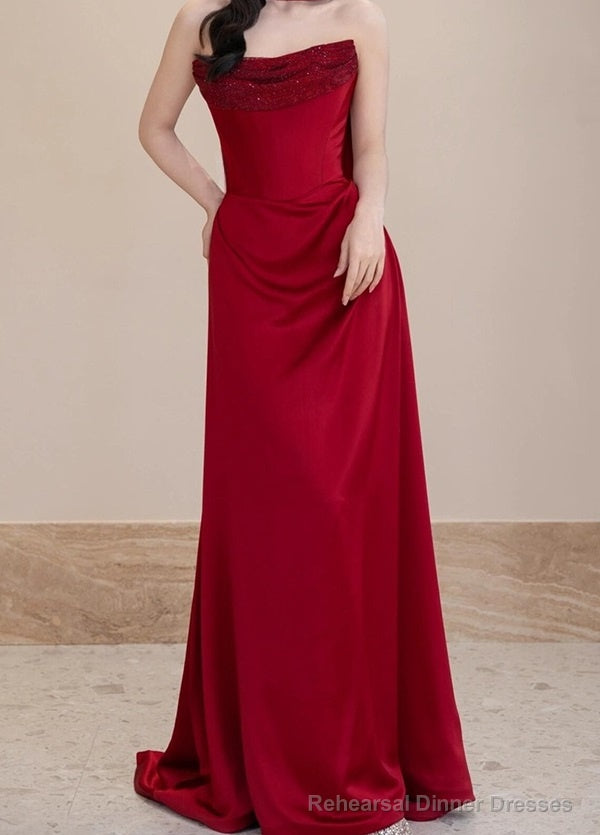 Elegant High-End Luxurious Prom Dresses Sexy Beaded Satin Maxi Formal Dress Ball Gown