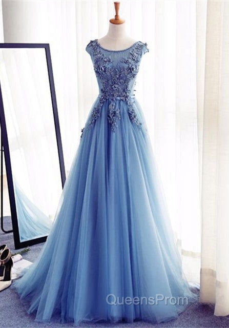 Elegant Illusion Sleeveless Lace Appliques A-line Lace-up Evening Prom Party Gowns Secondary image