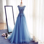 Elegant Illusion Sleeveless Lace Appliques A-line Lace-up Evening Prom Party Gowns