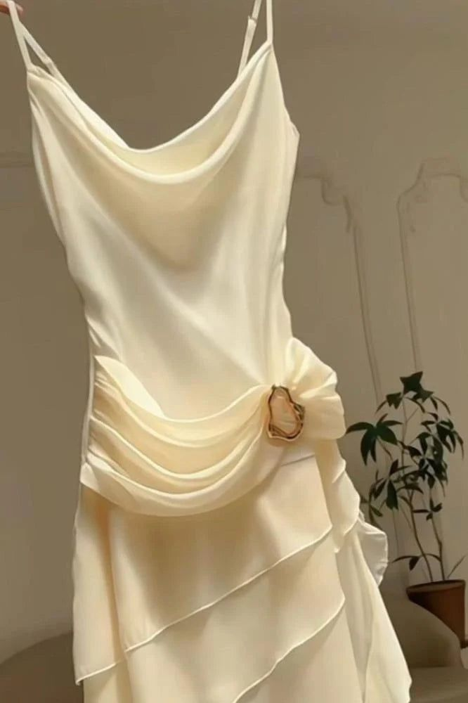 Elegant Ivory Straps Sheath Vintage Long Classy Evening Party Dress Secondary image