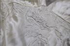 Elegant Ivory V-Neck Beaded Tulle Satin High-Low Classy Prom Dress