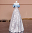 Elegant Jacquard Satin Off-The-Shoulder Long Classy Prom Dress