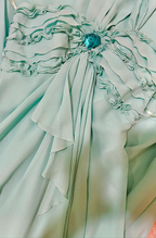 Elegant Lake Green One Shoulder Chiffon Off Shoulder Long Prom Dress