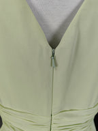 Elegant Light Green A-Line V-Neck Sleeveless Ruffled Chiffon Long Classy Prom Dress